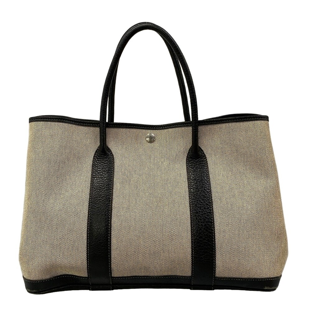 Hermes Garden Party Pm Cream Black #337986H15B